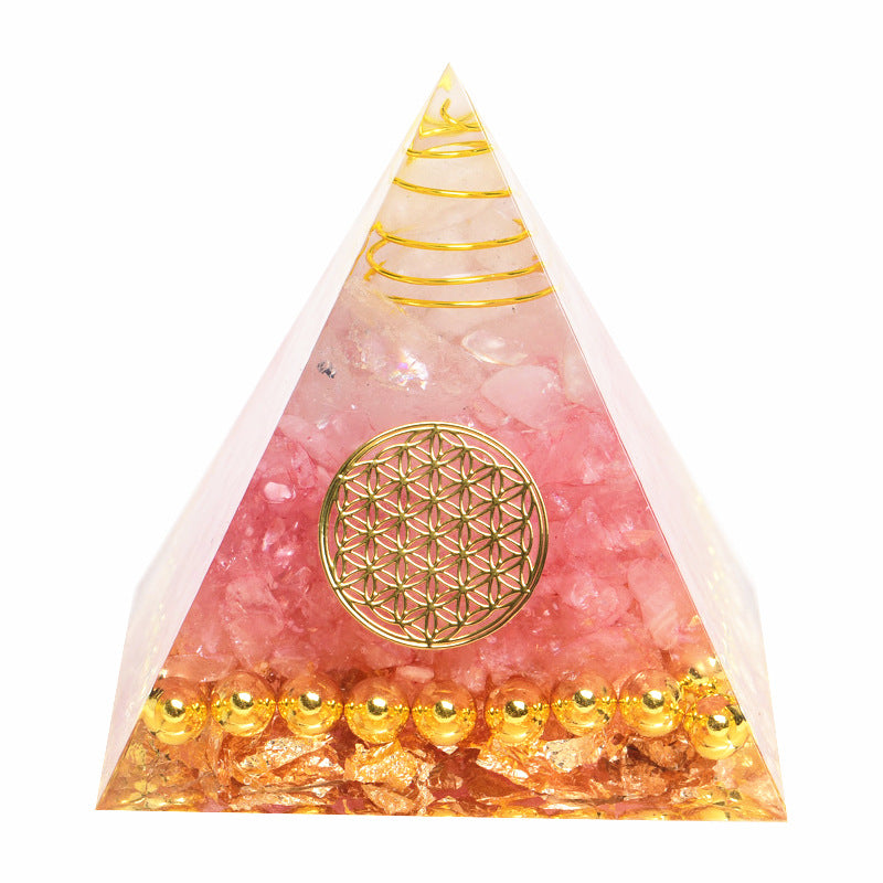 Tiger Eye Orgonite Pyramid | Energy Generator Crystal Pyramid for Reiki, Chakra Healing and EMF Protection