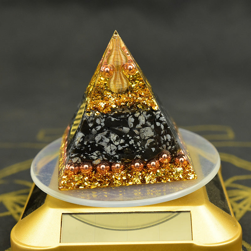 Reiki Orgonite Energy Pyramid | Chakra Healing Resin Cube for Fortune and Soul Soothing