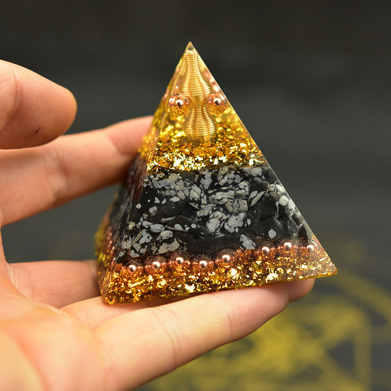 Reiki Orgonite Energy Pyramid | Chakra Healing Resin Cube for Fortune and Soul Soothing