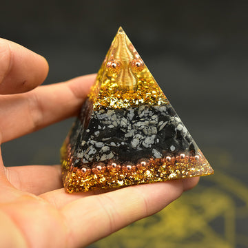 Reiki Orgonite Energy Pyramid | Chakra Healing Resin Cube for Fortune and Soul Soothing