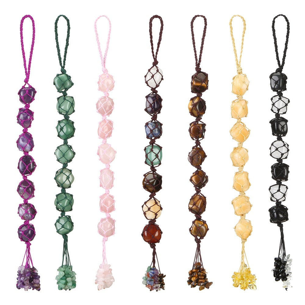 7 Chakra Healing Crystal Pendant | Natural Gemstone Hand-Woven Pendant for Meditation & Energy Balance