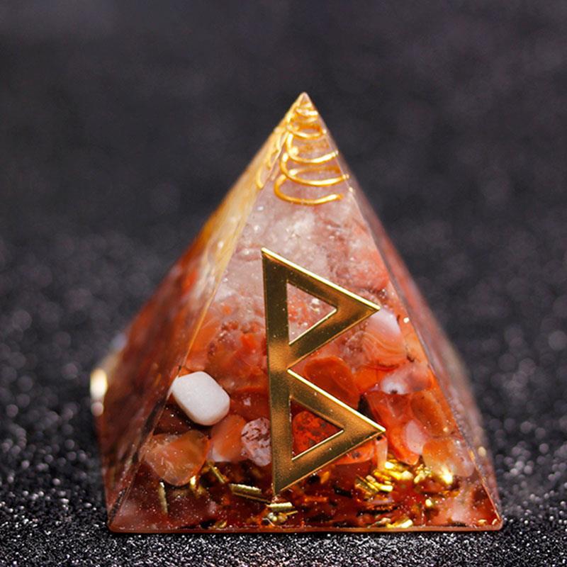 Crystal Gravel Orgonite Pyramid | Resin Energy Tower for Home Decor and Positive Energy