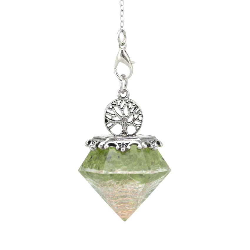 Natural Crystal Gravel Mixed Resin Pendulum