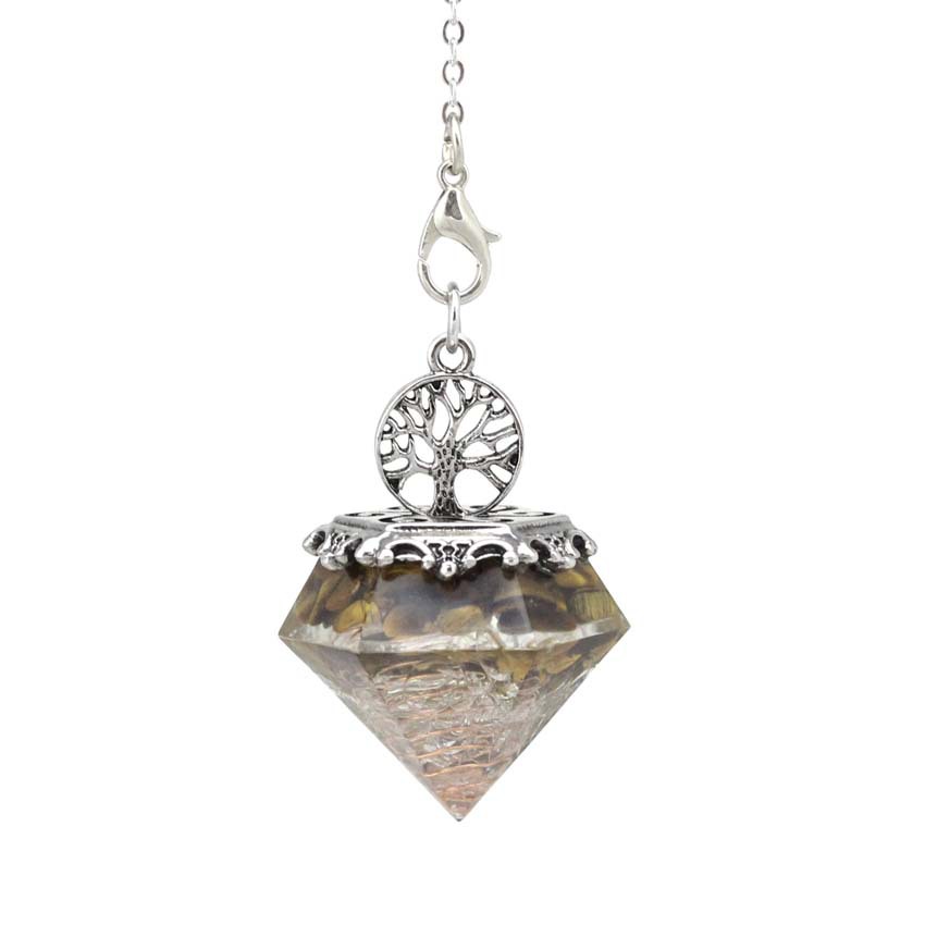 Natural Crystal Gravel Mixed Resin Pendulum