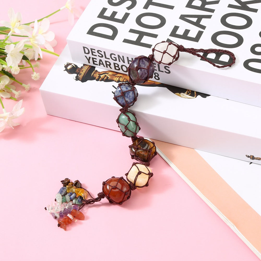 7 Chakra Healing Crystal Pendant | Natural Gemstone Hand-Woven Pendant for Meditation & Energy Balance