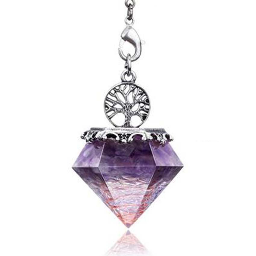Natural Crystal Gravel Mixed Resin Pendulum
