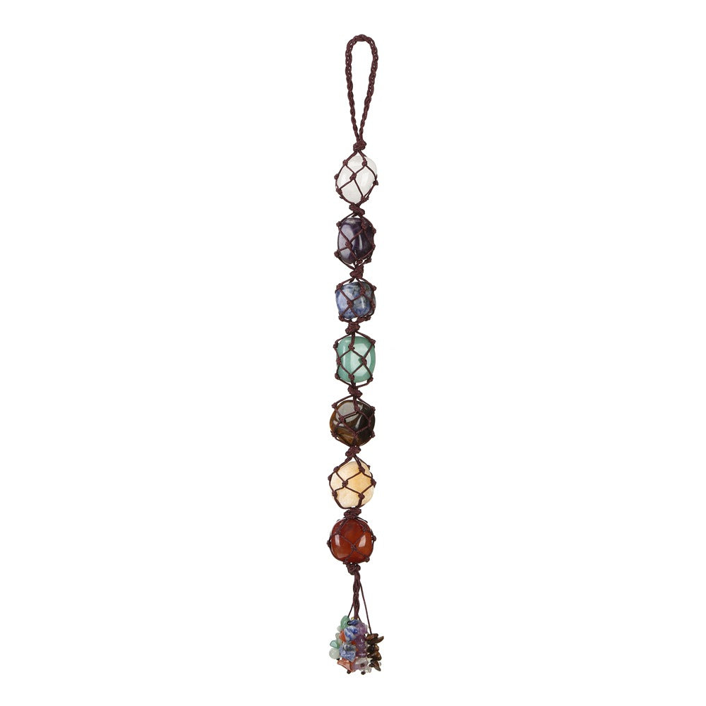 7 Chakra Healing Crystal Pendant | Natural Gemstone Hand-Woven Pendant for Meditation & Energy Balance