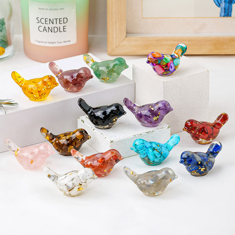 Crystal Bird Ornaments | Natural Gemstone Bird Figurines for Home Decor and Healing Energy