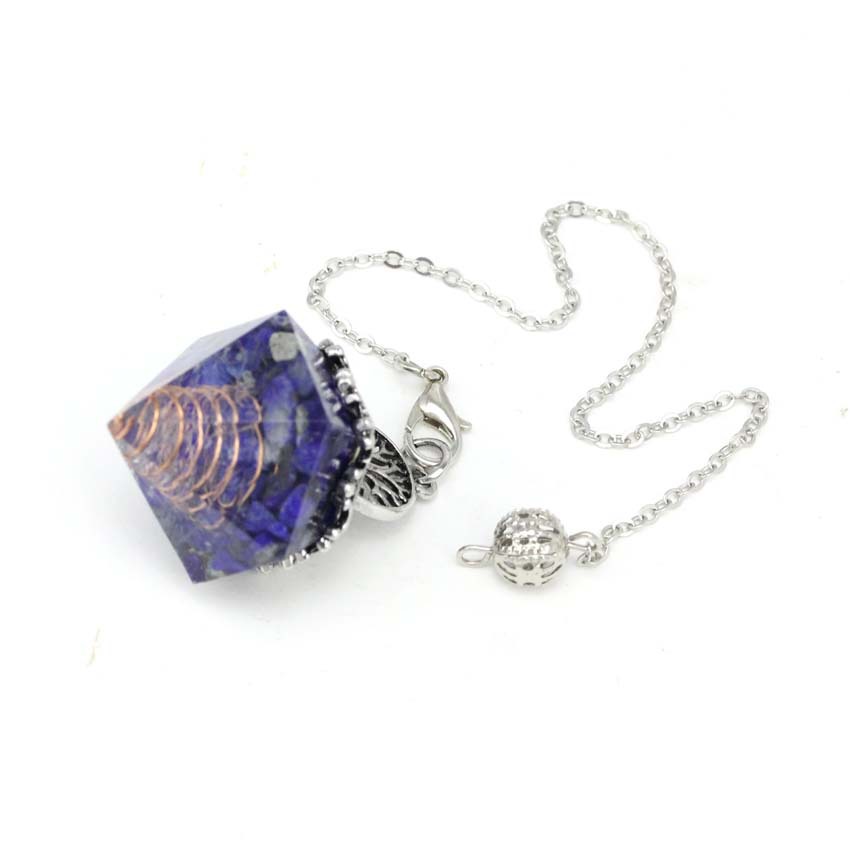 Natural Crystal Gravel Mixed Resin Pendulum