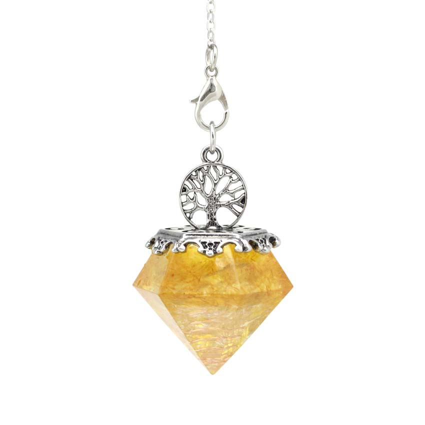 Natural Crystal Gravel Mixed Resin Pendulum