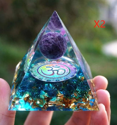 Tiger Eye Orgonite Pyramid | Energy Generator Crystal Pyramid for Reiki, Chakra Healing and EMF Protection