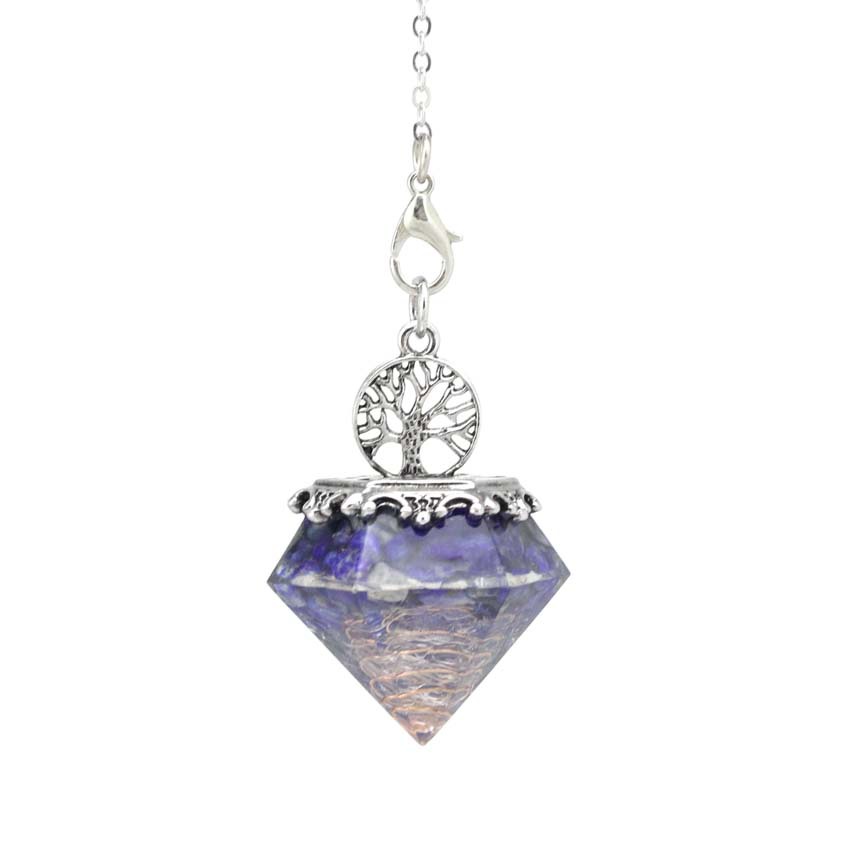 Natural Crystal Gravel Mixed Resin Pendulum