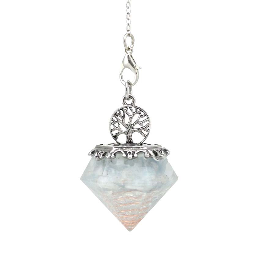 Natural Crystal Gravel Mixed Resin Pendulum